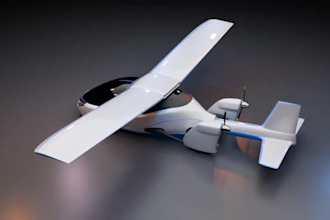sci fi game vehicle, flying car animation,3d hybrid car airplane, evtol aircraft