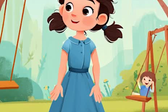 make cute 2d kids cartoon video in english urdu for youtube