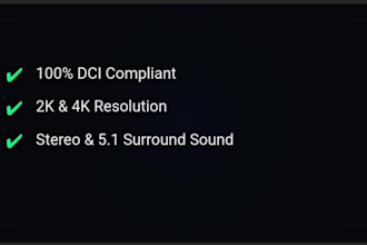 professional dcp mastering for any movie, trailer, or short film