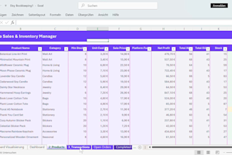 create an excel inventory system for ecommerce sellers