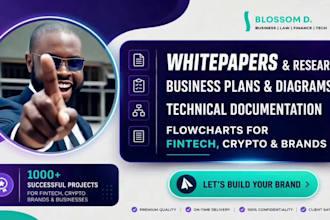 write whitepaper, research, technical documentation for fintech, crypto brands
