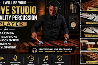 be your live studio quality percussion player for marimba vibraphone timpani