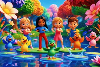 do amazing 3d ai kids animation, ai animated cartoon storytelling, ai video art