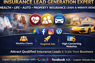 generate health life auto property insurance leads website design