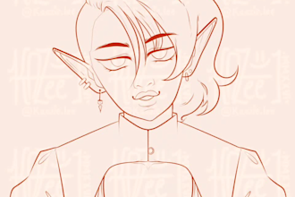 illustrate your oc in anime or cartoon style