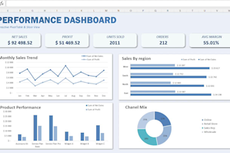 create a professional excel dashboard and data visualization