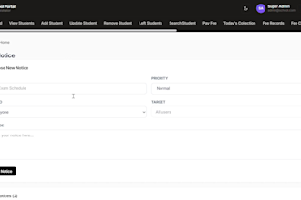build complete school management portal with attendance fees,report