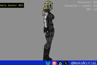 create ps1 ps2 psx low poly 3d characters retro game character stylized humanoid