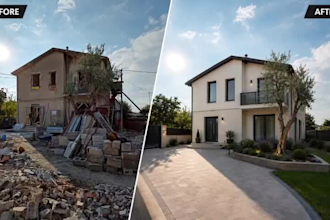 create a realistic exterior renovation rendering from your photo