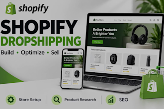 build a shopify dropshipping store with product  SEO