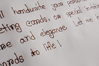 write beautiful handwritten letters, notes, and cards for you