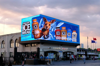 produce realistic 3d anamorphic billboard product ads