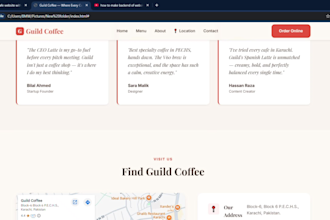 create a professional website for resturant