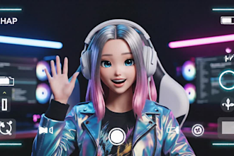 design custom ar vtuber 3d avatar for snap camera and streaming
