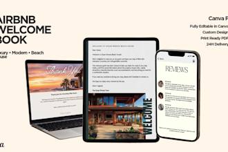 create a custom airbnb welcome book in canva