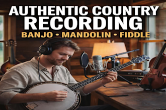 record authentic country banjo, mandolin or fiddle for your track