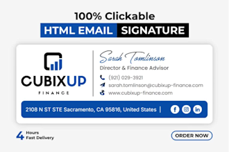 make HTML email signature, clickable HTML email signature for outlook, gmail