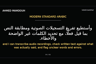 record a natural modern standard arabic voice over