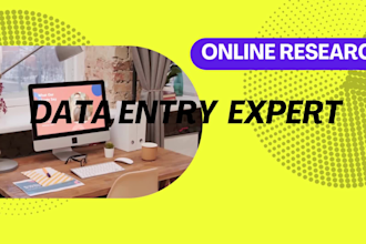 do  online research, typing and web research