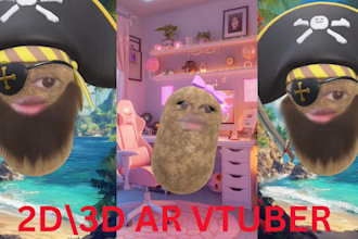 design high quality burnt peanut character, 3d ar vtuber ar vtuber for streaming
