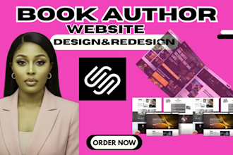 design squarespace author website, ebook website, book landing page