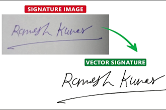 convert signature to vector manually for print and branding