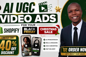 ai ugc video ads male content creator for shopify black friday christmas sales