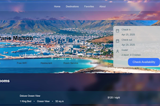 build a modern hotel booking website with react