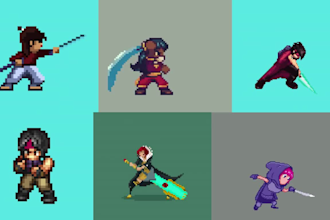create high quality 2d pixel art nsfw pixel art sprite sheet pixel 2d animation