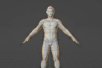 rig 3d character, blender model, arkit facial rig, avatar, ue rig, body rigging