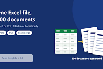 create word or PDF documents from excel with mail merge in bulk