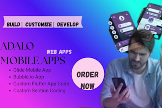 build custom no code adalo app adalo glide, web app  adalo mobile adalo bubbleio