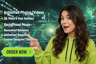 create professional photo slideshow video, video slideshow, photo montage