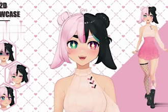 draw a custom live2d vtuber avatar for vtube studio