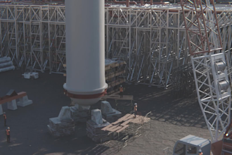 create 3d industrial heavy lift crane machinery animation engineering video