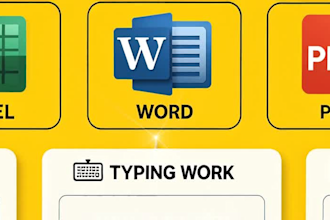 do data entry, typing work, excel and word document in 3 hours
