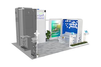 design a 3d exhibition booth, trade show stand and spatial