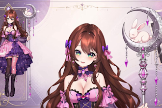 draw and rigging high quality live 2d vtuber model for streamers