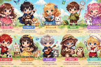 draw chibi anime children story book illustration children book cover kids book