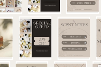 fragrance instagram templates editable in canva