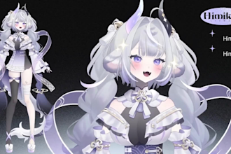 design and rig 2dvtuber model, live2d rigging, vtuber model, anime vtuber style