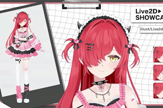 draw or rig male n female 2d vtuber model, 3d vtuber, v tuber, vtuber rigging