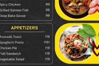 design restaurant menu, takeaway menu and food menu in 10 hours