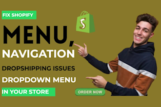 fix setup mega menu navigation menu dropdown menu toggle menu shopfy mavigation