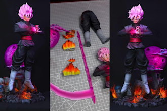 print and paint 3d anime figure miniature, warhammer stl file model resin print
