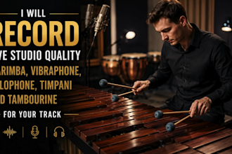 record live studio quality marimba vibraphone xylophone timpani tambourine track