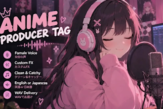 create cute real anime producer tag or dj drop in english and japanese bandlab