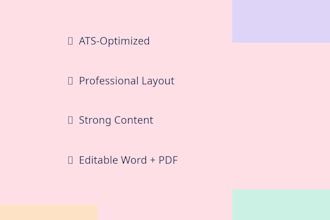 write a professional ats friendly resume CV and cover letter