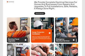 design an electrician website with wordpress, wix, squarespace, electrical