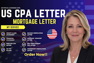 prepare your income verification letter, financial statement, mortgage letter